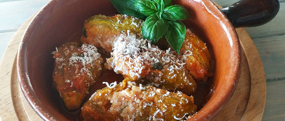 Fiori di zucca ripieni al tonno