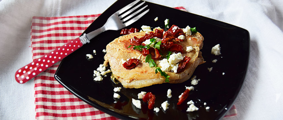 Lonza ripiena di feta e pomodorini secchi