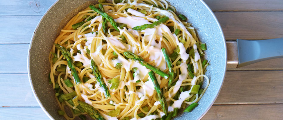 Spaghetti asparagi e burrata al tartufo