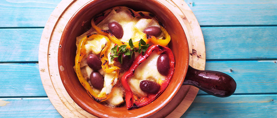 Millefoglie di pane carasau e peperoni