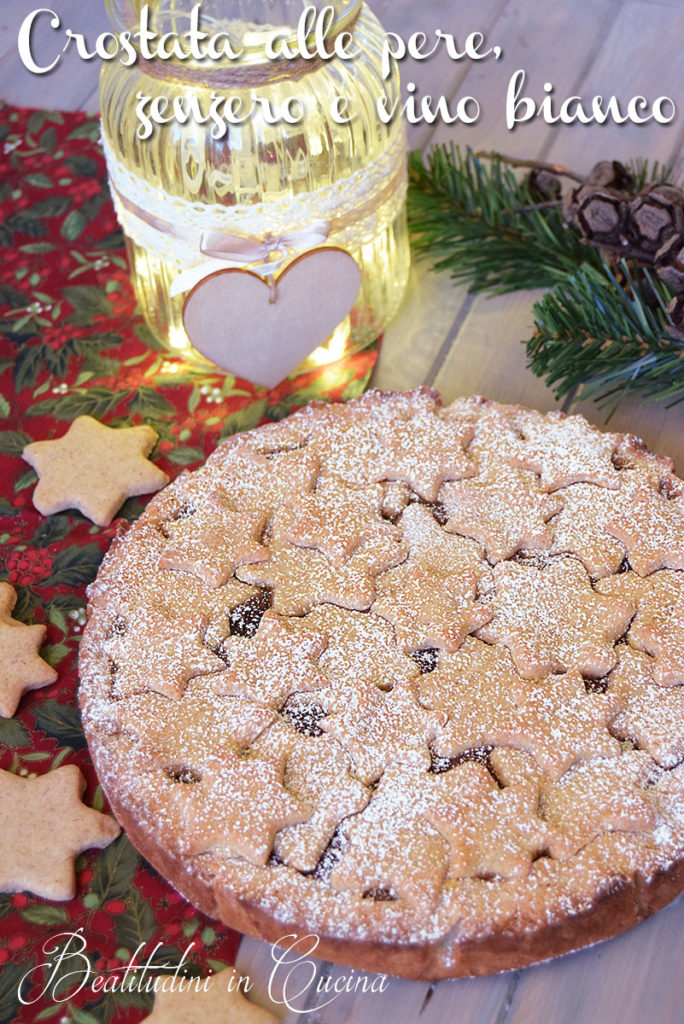 Crostata di frolla alle nocciole con pere allo zenzero