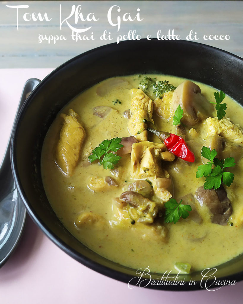 Tom kha gai zuppa tailandia pollo e latte di cocco