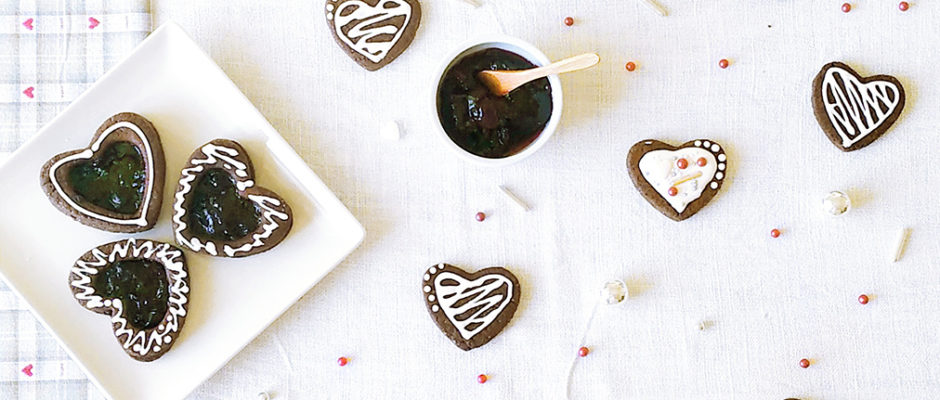 biscotti al cioccolato e ciliegie