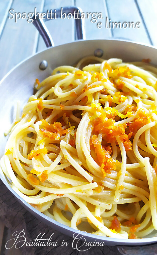 spaghetti con bottarga e limone